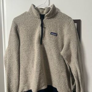 Patagonia Tan Shearling Half-Zip Pullover